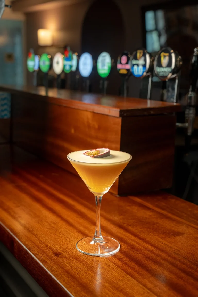 Passion fruit cocktail on the bar