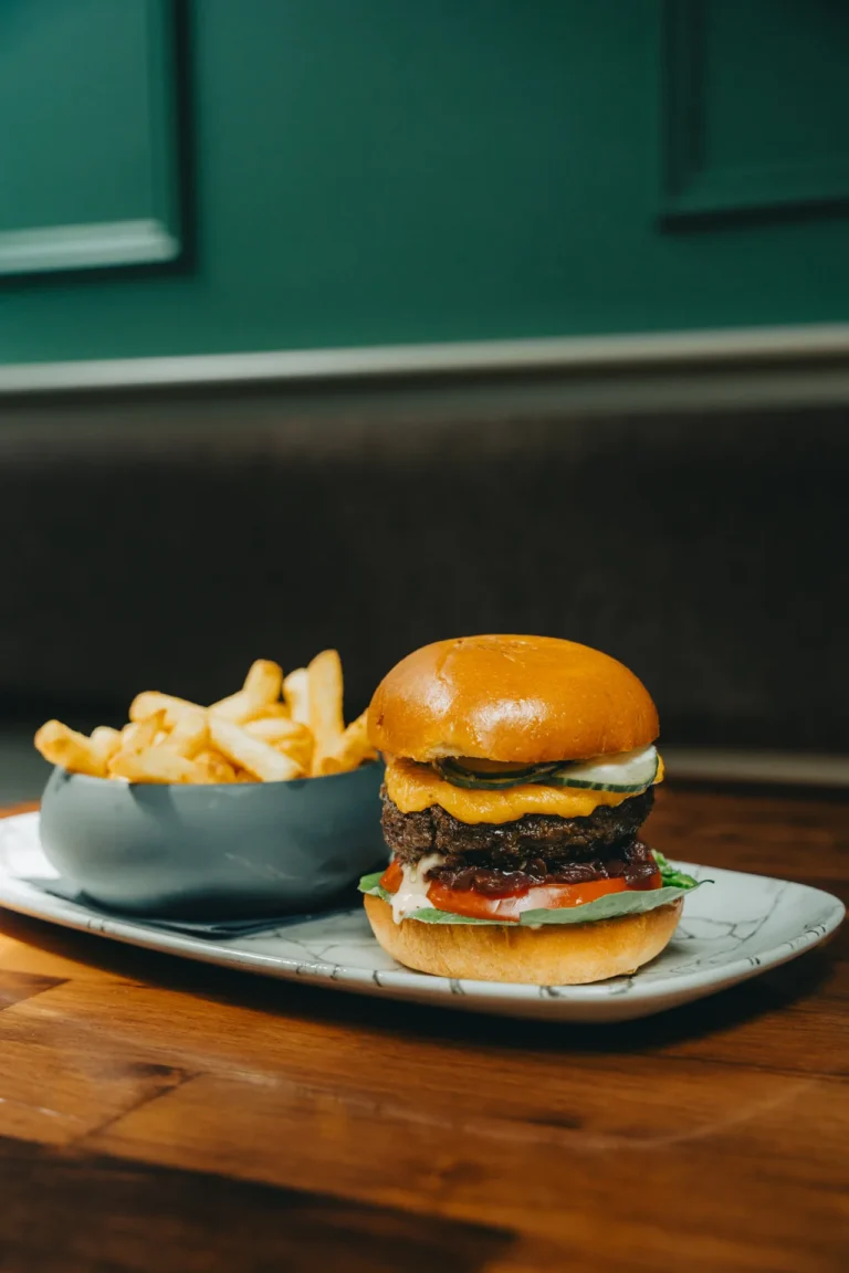 Burger and chips at Bofey Quinns