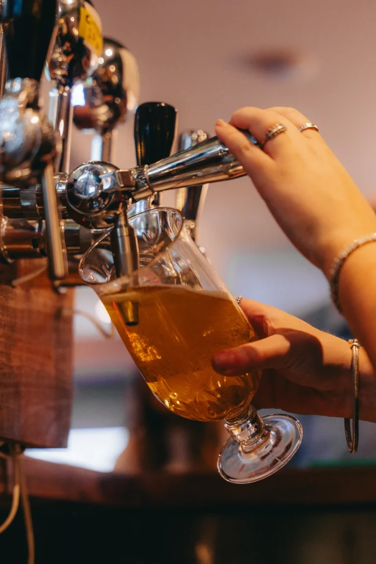 Pouring a pint at Bofey Quinns