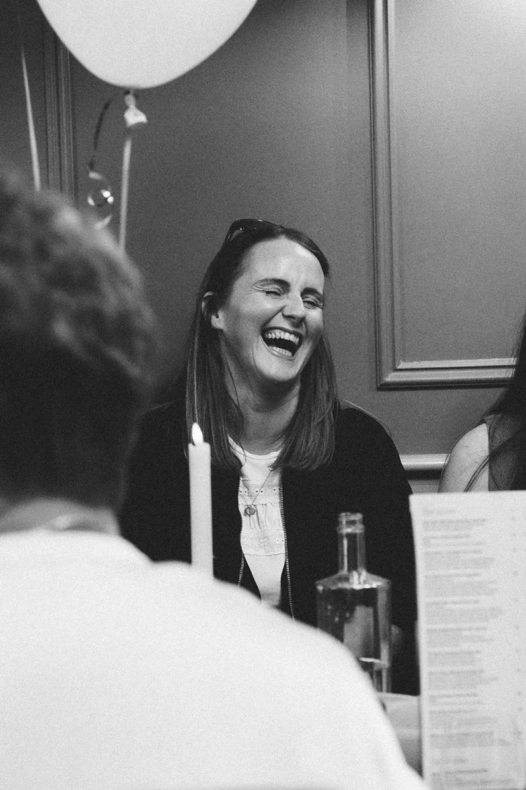 A moment of laughter around the table